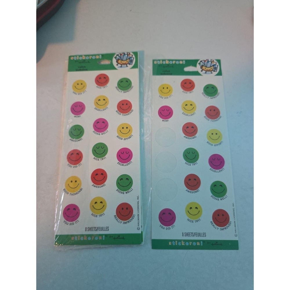 Hallmark Reward Stickers Smiley Happy Faces 12SheetS